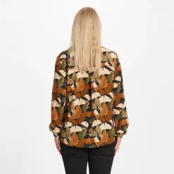 Marta Du Chateau dame skjorte - 8128 - Black/Tabacco