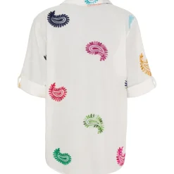 Marta du Chateau dame skjorte MdcEster 5155 - White Multi Cashmere