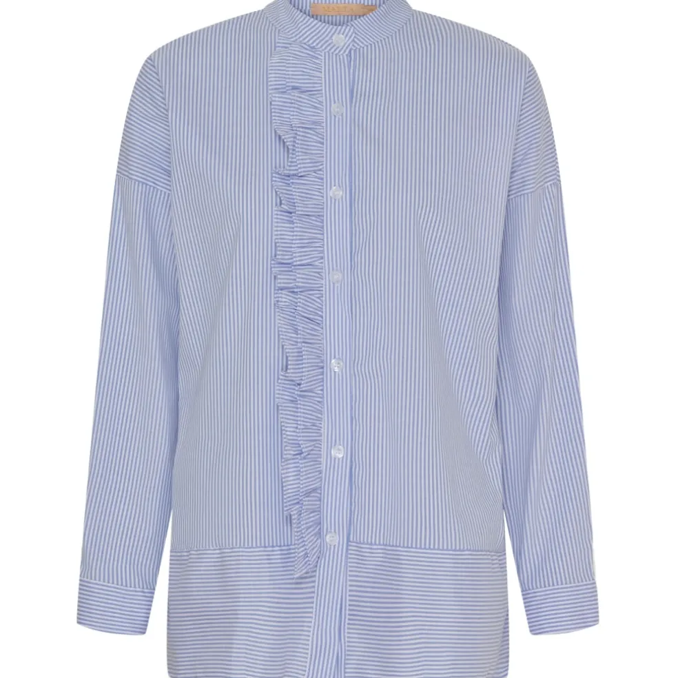 Marta Du Chateau dame skjorte MdcFina - Sky Blue Stripe
