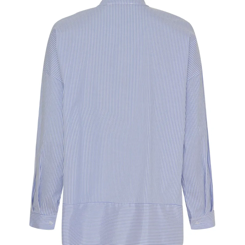 Marta Du Chateau dame skjorte MdcFina - Sky Blue Stripe