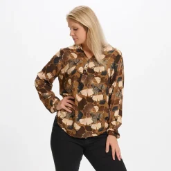 Marta Du Chateau dame skjorte - 8128 - Fango/black