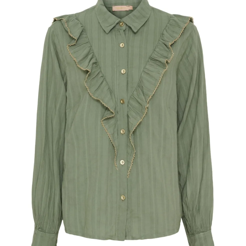 Marta du Chateau dame skjorte MdcLaurette 6843 - Military/Beige