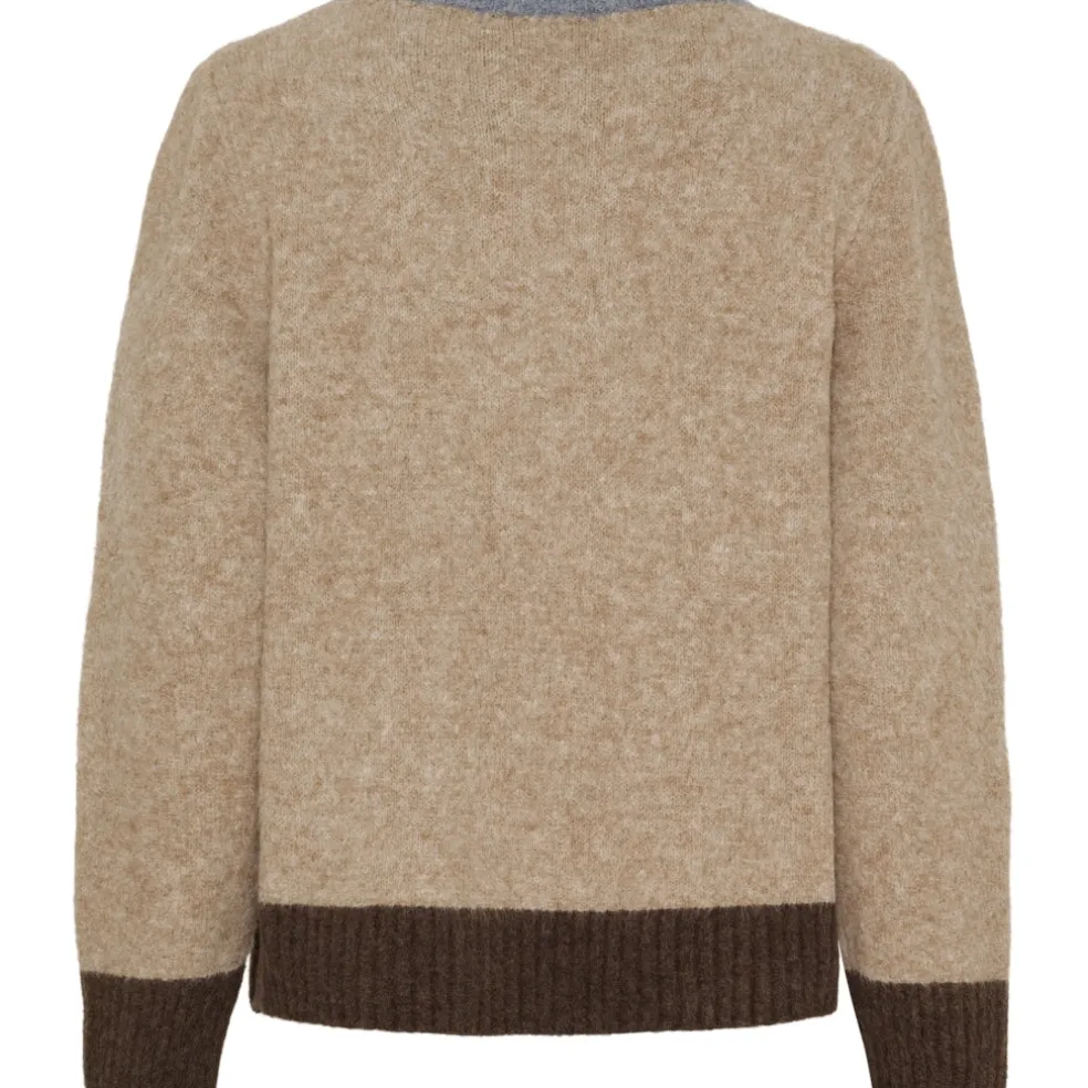 Marta du Chateau dame strik MdcElora KN8031 - Camel Denim