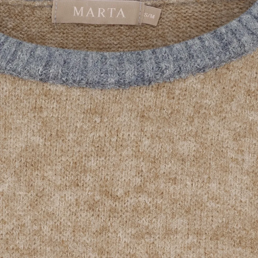 Marta du Chateau dame strik MdcElora KN8031 - Camel Denim