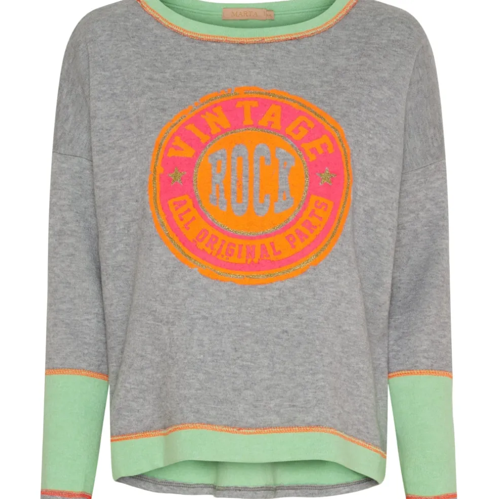 Marta du Chateau dame sweatshirt MdcRachelle 6575/B - Grigio/Verde
