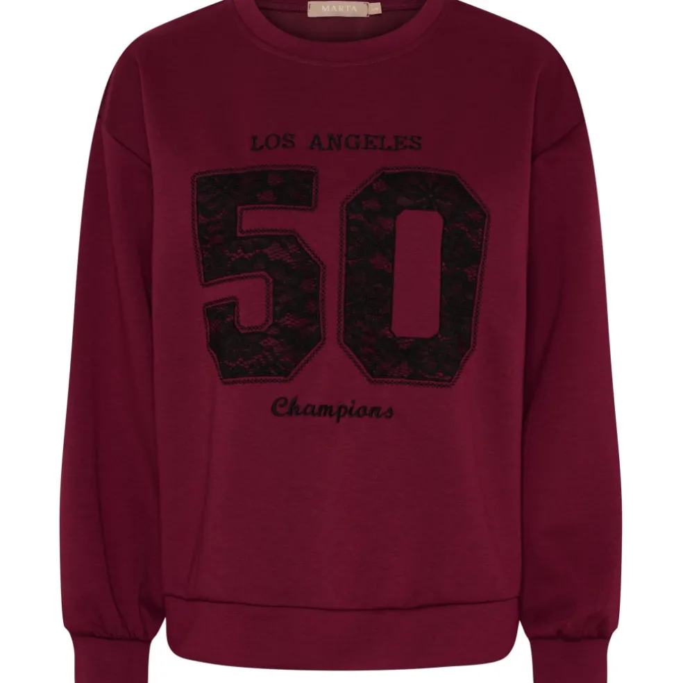 Marta du Chateau dame sweatshirt MdcLiora 58512M - Bordeaux161/Black