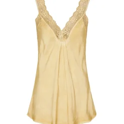 Marta du chateau dame top med blondekant 21336 - Senape