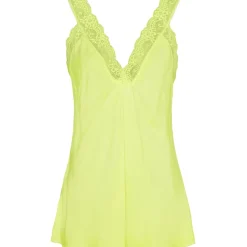 Marta du chateau dame top med blondekant 21336 - Fluo Yellow