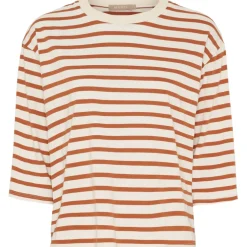 Marta du Chateau dame T-Shirt MdcBrooklyn 58351 - Beige/Rust