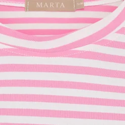 Marta du Chateau dame T-Shirt MdcEnrica 258036 - Bubblegum Stripe
