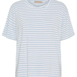Marta du Chateau dame T-Shirt MdcEnrica 258036 - Celeste Stripe