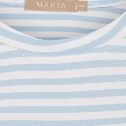 Marta du Chateau dame T-Shirt MdcEnrica 258036 - Celeste Stripe