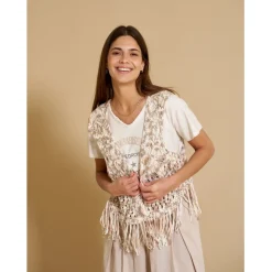 Marta du chateau dame vest 473 - Multi Beige