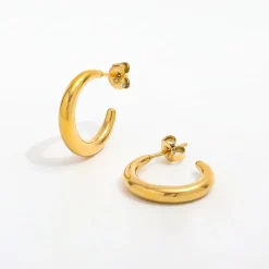 Muun Studios Sleek Hoops Ørering 18K Guldbelagt OE401 - Guld