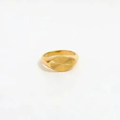 Muun studios Sun Signet Oval Ring 18K Guldbelagt R025 - Guld