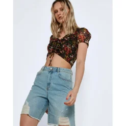 Noisy May dame bluse NMJUDITH - Black Sunflower