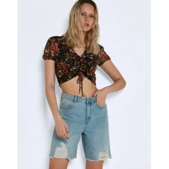 Noisy May dame bluse NMJUDITH - Black Sunflower