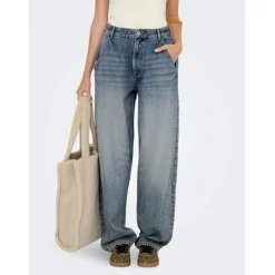 ONLGIA MID LOOSE BAGGY DNM DOT413 - Medium blue denim