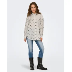 ONLY dame bluse ONLLILIAN - Cloud Dancer BLACK DOTS