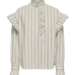 ONLY dame bluse ONLMALOU - Bone White PINK LADY + HEDGE GREEN