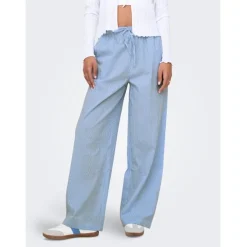 ONLY dame bukser ONLAUGUSTA - Cloud Dancer BLUE STRIPES