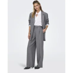 ONLY dame bukser ONLLINDA - Medium grey melange