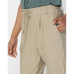 ONLY dame bukser ONLPOPTRASH STRIPE - Humus W. CLOUD DANCER