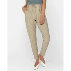 ONLY dame bukser ONLPOPTRASH STRIPE - Humus W. CLOUD DANCER