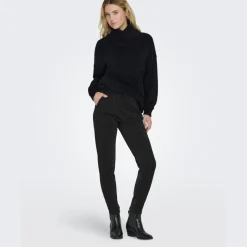 ONLY dame bukser ONLPOPTRASH-ALYA - Black Silver lurex