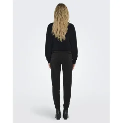 ONLY dame bukser ONLPOPTRASH-ALYA - Black Silver lurex