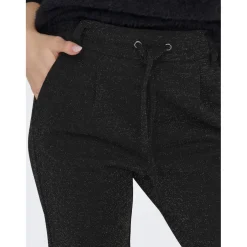 ONLY dame bukser ONLPOPTRASH-ALYA - Black Silver lurex