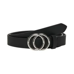 ONLY DAME FAUX LÆDER BÆLTE ONLRASMI - BLACK/SHINY SILVER BUCKLE