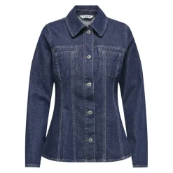 ONLY dame jakke ONLELLE - Dark Blue Denim Detail RINSE