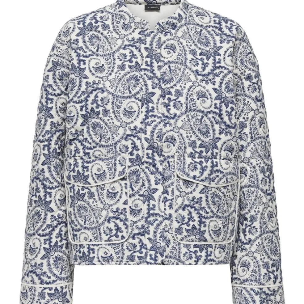 ONLY dame jakke ONLHALLIE - Cloud Dancer BLUE TILE PRINT