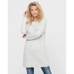 ONLY dame kjole CAROL - Light Grey Melange