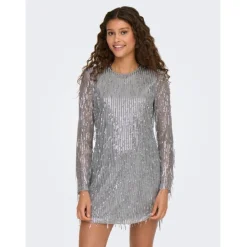 ONLY dame kjole ONLANIKA - Vapor Blue SILVER SEQUINS