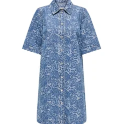 ONLY DAME KJOLE ONLBELLE - Medium Blue Denim Flower