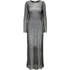 ONLY dame kjole ONLDONNA - Black SEQUINS= BLACK AND SILVER