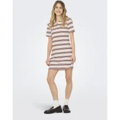 ONLY dame kjole ONLEVIE - Antique White Navy blazer+ruby wine