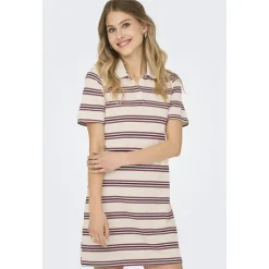 ONLY dame kjole ONLEVIE - Antique White Navy blazer+ruby wine