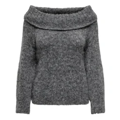ONLY dame off shoulder strik ONLMARIE - Medium grey melange