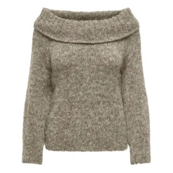 ONLY dame off shoulder strik ONLMARIE - Weathered Teak Melange