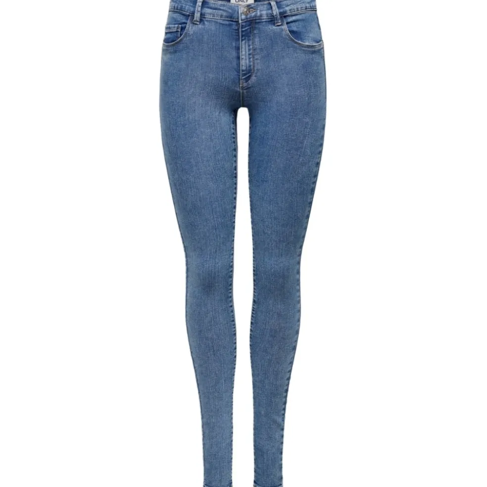 ONLY dame skinny jeans ONLRAIN - Medium blue denim