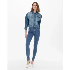 ONLY dame skinny jeans ONLRAIN - Medium blue denim