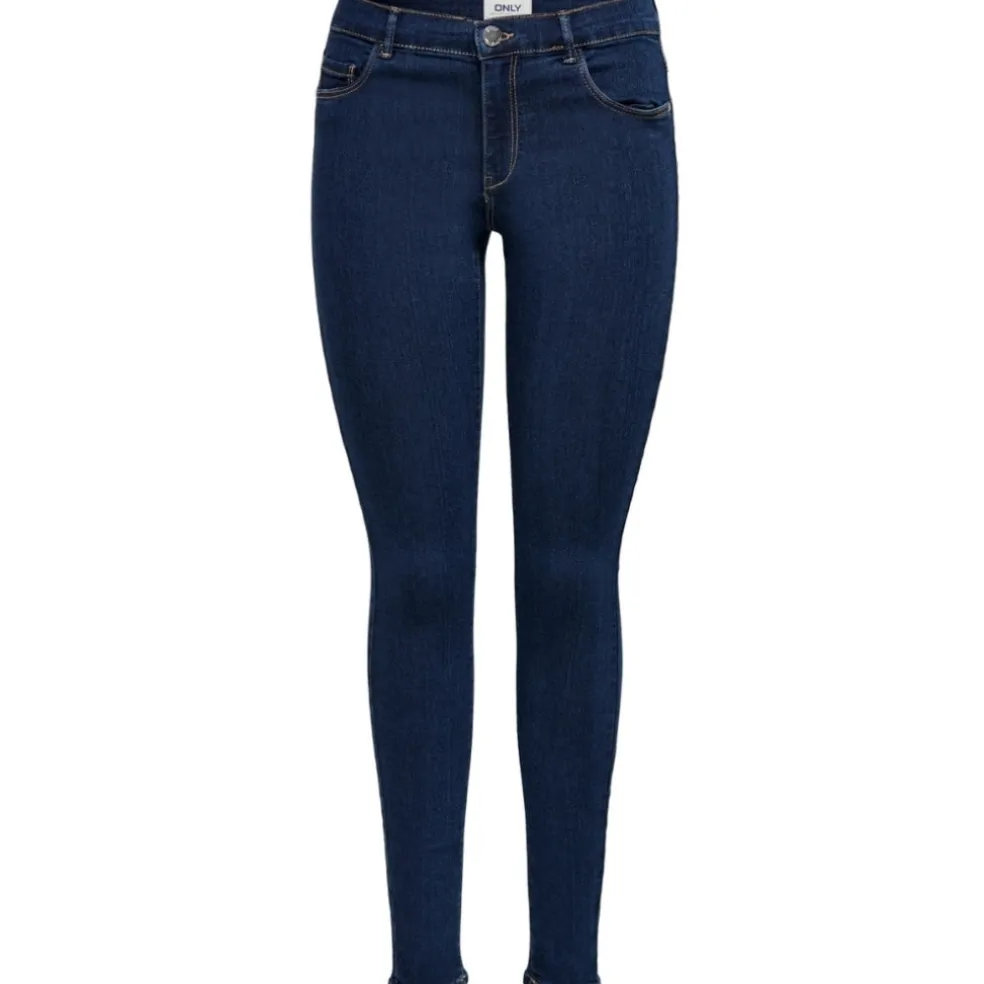 ONLY dame skinny jeans ONLRAIN - Dark Blue Denim