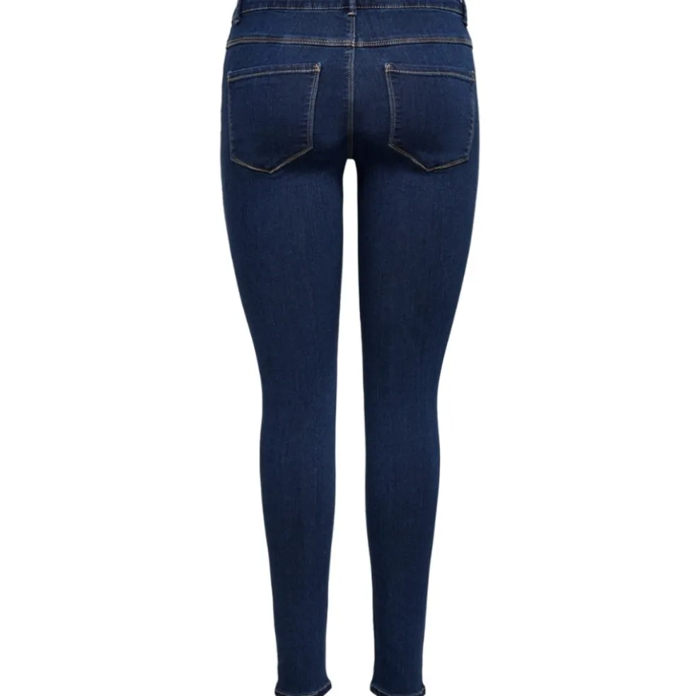 ONLY dame skinny jeans ONLRAIN - Dark Blue Denim