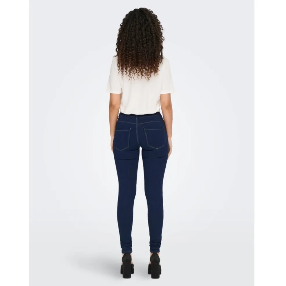 ONLY dame skinny jeans ONLRAIN - Dark Blue Denim