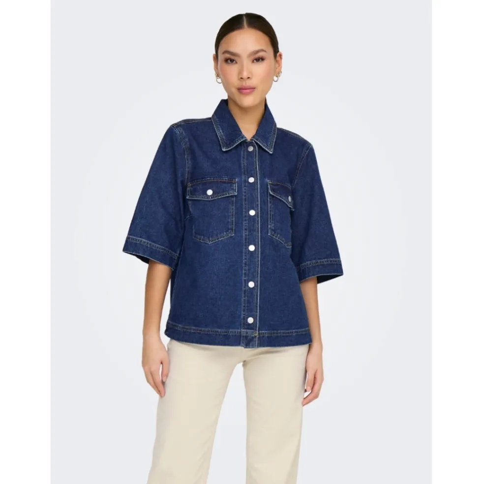 ONLY dame skjorte ONLBELLE - Dark Blue Denim