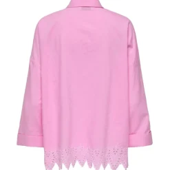 ONLY dame skjorte ONLGRACES - Fuchsia Pink BRIGHT WHITE EMB.