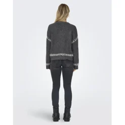 ONLY dame strik ONLAMANDA - Dark Grey Melange Cloud Dancer